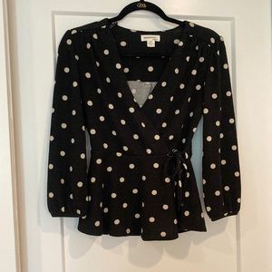 Polka dot business casual blouse. Fun and flirty.
